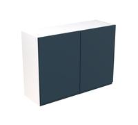 KitchenKit Flatpack J-Pull 1000 Wall Kitchen Cabinet 720 x 1000 x 330mm (HxWxD) - Matt Indigo Blue