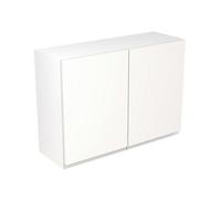 KitchenKit Flatpack J-Pull 1000 Wall Kitchen Cabinet 720 x 1000 x 330mm (HxWxD) - Matt White