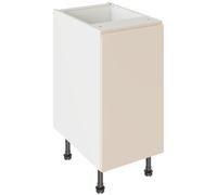 KitchenKit Flatpack J-Pull 400 Base Kitchen Cabinet 720 x 400 x 570mm (HxWxD) - Matt Cashmere