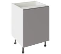 KitchenKit Flatpack J-Pull 600 Base Kitchen Cabinet 720 x 600 x 570mm (HxWxD) - Matt Dust Grey