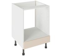 KitchenKit Flatpack J-Pull 600 Oven Base Kitchen Cabinet 720 x 600 x 570mm (HxWxD) - Gloss Cashmere