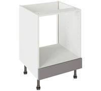 KitchenKit Flatpack J-Pull 600 Oven Base Kitchen Cabinet 720 x 600 x 570mm (HxWxD) - Gloss Dust Grey
