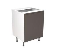 KitchenKit Flatpack J-Pull 600 Sink/Hob Cabinet 720 x 600 x 570mm (HxWxD) - Gloss Graphite