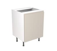 KitchenKit Flatpack J-Pull 600 Sink/Hob Cabinet 720 x 600 x 570mm (HxWxD) - Gloss Light Grey