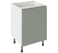 KitchenKit Flatpack J-Pull 600 Sink/Hob Cabinet 720 x 600 x 570mm (HxWxD) - Matt Sage Green