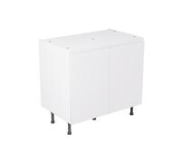 KitchenKit Flatpack J-Pull 900 Base Kitchen Cabinet 720 x 900 x 570mm (HxWxD) - Matt White