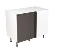 KitchenKit Flatpack J-Pull Blind Corner Base Cabinet 1000mm - Ultra Matt Graphite