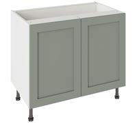 KitchenKit Flatpack Shaker 1000 Base Kitchen Cabinet 720 x 1000 x 570mm (HxWxD) - Matt Sage Green
