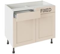 KitchenKit Flatpack Shaker 1000 Drawerline Base Cabinet 720 x 1000 x 570mm (HxWxD) - Matt Cashmere