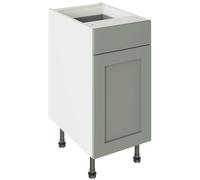 KitchenKit Flatpack Shaker 400 Drawerline Base Cabinet 720 x 400 x 570mm (HxWxD) - Matt Sage Green