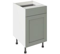 KitchenKit Flatpack Shaker 500 Drawerline Base Cabinet 720 x 500 x 570mm (HxWxD) - Matt Sage Green