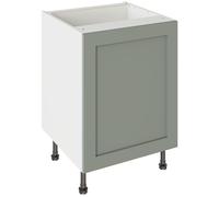 KitchenKit Flatpack Shaker 600 Base Kitchen Cabinet 720 x 600 x 570mm (HxWxD) - Matt Sage Green