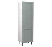 KitchenKit Flatpack Shaker 600 Fridge & Freezer Housing 1970 x 600 x 570mm (HxWxD) - Matt Sage Green