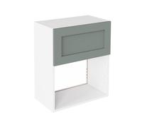 KitchenKit Flatpack Shaker 600 Microwave Wall Unit 720 x 600 x 330mm (HxWxD) - Matt Sage Green