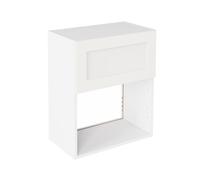 KitchenKit Flatpack Shaker 600 Microwave Wall Unit 720 x 600 x 330mm (HxWxD) - Matt White
