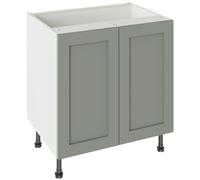 KitchenKit Flatpack Shaker 800 Base Kitchen Cabinet 720 x 800 x 570mm (HxWxD) - Matt Sage Green