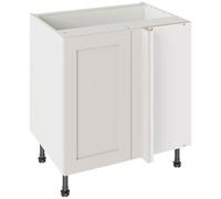 KitchenKit Flatpack Shaker 800 Blind Corner Base Kitchen Cabinet 720 x 800 x 570mm (HxWxD) - Matt Light Grey