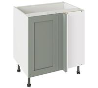 KitchenKit Flatpack Shaker 800 Blind Corner Base Kitchen Cabinet 720 x 800 x 570mm (HxWxD) - Matt Sage Green