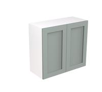 KitchenKit Flatpack Shaker 800 Wall Kitchen Cabinet 720 x 800 x 330mm (HxWxD) - Matt Sage Green