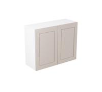 KitchenKit Flatpack Shaker 900 Wall Kitchen Cabinet 720 x 900 x 330mm (HxWxD) - Matt Light Grey