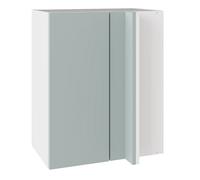 KitchenKit Flatpack Slab 600 Blind Corner Wall Kitchen Cabinet 720 x 600 x 330mm (HxWxD) - Supermatt Aquamarine