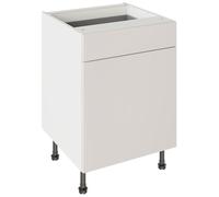KitchenKit Flatpack Slab 600 Drawerline Base Cabinet 720 x 600 x 570mm (HxWxD) - Supergloss Light Grey