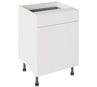 KitchenKit Flatpack Slab 600 Drawerline Base Cabinet 720 x 600 x 570mm (HxWxD) - Supermatt White