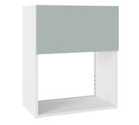 KitchenKit Flatpack Slab 600 Microwave Wall Unit 720 x 600 x 330mm (HxWxD) - Supermatt Aquamarine