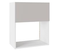 KitchenKit Flatpack Slab 600 Microwave Wall Unit 720 x 600 x 330mm (HxWxD) - Supermatt Light Grey