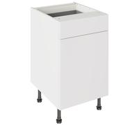 KitchenKit Flatpack Value Slab 500 Drawerline Base Cabinet 720 x 500 x 570mm (HxWxD) - Matt Snow White