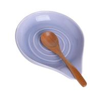 KITCHENLESTAR Large Ceramic Spoon Rest - 6.2 x 5.2 Inch Heat-Resistant Nonstick Spoon Holder for Stove Top, Glossy Finish, Dishwasher Safe, Stable & Heavy Duty for Cooking Utensils(Light Purple 1pc)