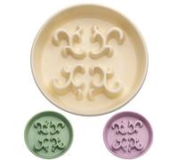 KITCHENLESTAR Slow Feeder Dog Bowl, 0.6 Cups Ceramic Dog Food Dish for Fast Eaters Small Breed, Puzzle Bowl for Small Dogs and Cats(Yellow)