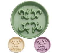 KITCHENLESTAR Slow Feeder Dog Bowl, 0.6 Cups Ceramic Dog Food Dish for Fast Eaters Small Breed, Puzzle Bowl for Small Dogs and Cats(Green)