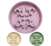 KITCHENLESTAR Slow Feeder Dog Bowl, 0.6 Cups Ceramic Dog Food Dish for Fast Eaters Small Breed, Puzzle Bowl for Small Dogs and Cats(Dark Purple)