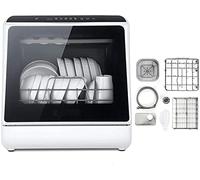 KitchenMini Dishwasher Tabletop Compact Dishwasher with 6 Place, Touch The Button 360 Degrees and Spray 75 ° High Temperature Sterilization with Fruit and Vegetable Washing Function