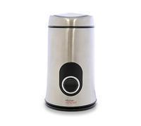KitchenPerfected 150W 50g Spice & Coffee Grinder / One Touch Operation / Quiet Motor / Stainless Steel Blades / Transparent Lid / Safety Cut-Off / Safety Locking Lid - Brushed Steel - E5602SS