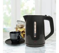 KitchenPerfected Quiet Boil Eco-Friendly Lightweight Cordless Kettle - 1100w, 1 cup boil, 1.0 Litre (4 cups), Removable Filter, Elderly, Hotels, B&B's - Black - E1571BK