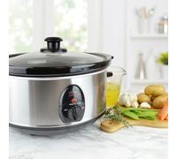 Kitchenperfected 3.5Ltr Oval Slow Cooker- Brushed Steel