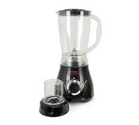 KitchenPerfected 500w 1.5Ltr Table Blender with Mill - 2 Speed Settings - Pulse Setting - Separate Grinder Mill Attachment -Plastic Jug - Black - E5014BK