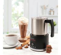 Kitchen Perfected 4-in-1 Stainless Steel Milk Frother & Hot Chocolate Maker - 600W Automatic Milk Frother, 250/500ml Capacity, Dishwasher Safe Jug/Lid, 4 Preset Modes - E1780BK