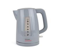 KitchenPerfected Quiet Rapid Boil Eco-Friendly Cordless Kettle - 3000w, 1 cup boil, 1.5 Litre (6 cups), Removable Filter - Grey - E1526GR