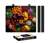 KitchenRaku Hob Cover 61x53cm, Electric Hob Covers, Ceramic Hob Covers, Induction Hob Covers, Glass Hob Covers, Hob Covers for Electric Cookers to Protect from Scratches (Vegetable Platter Pattern)