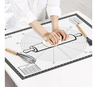 KitchenRaku Nonstick Silicone Pastry Mat,60x80CM Precise Measurement Guide Dough Rolling Mat,Thick Silicone Baking Mat,Non-Slip Oven Mat Countertop Mat for Pastries,Cookies,Kneading Dough