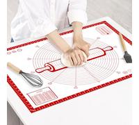 KitchenRaku Nonstick Silicone Pastry Mat,60x80CM Precise Measurement Guide Dough Rolling Mat,Thick Silicone Baking Mat,Non-Slip Oven Mat Countertop Mat for Pastries,Cookies,Kneading Dough