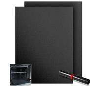 KitchenRaku Universal Oven Liners 32x50cm, Non-Stick and Heavy-Duty Oven Liners for Bottom of Oven - Home Accessories & Kitchen Accessories - Suitable for Most Ovens and Cookers (2 PCS, Dark Black)