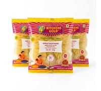Kitchens Gold Garlic Rice Papad 150g Garlic Flavored Rice Papad Crispy South Indian Appalam Traditional Aromatic Fryums for Meals Pack of 3