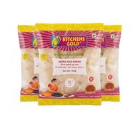 Kitchens Gold Jeera Rice Papad 150g Cumin Flavored Rice Papad Crispy South Indian Appalam Traditional Jeera Fryums Snack Pack of 3