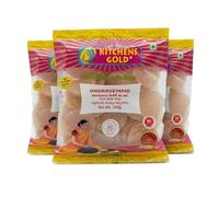 Kitchens Gold Onion Rice Papad 150g Onion Flavored Rice Papad Crispy South Indian Appalam Traditional Homemade Style Fryums Snack Pack of 3