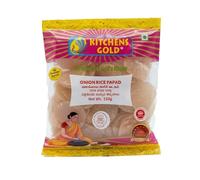Kitchens Gold Onion Rice Papad 150g Onion Flavored Rice Papad Crispy South Indian Appalam Traditional Homemade Style Fryums Snack Pack of 1