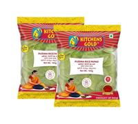 Kitchens Gold Pudina Rice Papad 150g Mint Flavored Rice Papad Crispy South Indian Appalam Refreshing Traditional Fryums Snack Pack of 2